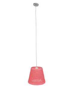 GloboStar® GLOBOSTAR® PLAYROOM 00996 Vintage Κρεμαστό Φωτιστικό Οροφής με Ντουί 1 x E27 AC 220-240V IP20 - Ροζ - Μ32 x Π32 x Υ27cm