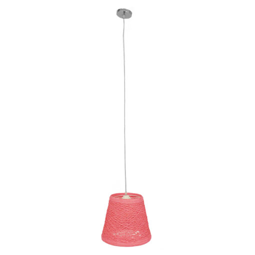 GloboStar® GLOBOSTAR® PLAYROOM 00996 Vintage Κρεμαστό Φωτιστικό Οροφής με Ντουί 1 x E27 AC 220-240V IP20 - Ροζ - Μ32 x Π32 x Υ27cm