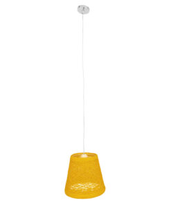 GloboStar® GLOBOSTAR® PLAYROOM 00998 Vintage Κρεμαστό Φωτιστικό Οροφής με Ντουί 1 x E27 AC 220-240V IP20 - Κίτρινο - Μ32 x Π32 x Υ27cm