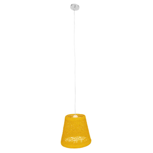 GloboStar® GLOBOSTAR® PLAYROOM 00998 Vintage Κρεμαστό Φωτιστικό Οροφής με Ντουί 1 x E27 AC 220-240V IP20 - Κίτρινο - Μ32 x Π32 x Υ27cm