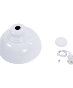 GLOBOSTAR® ANDY 00999 Μοντέρνο Κρεμαστό Φωτιστικό Οροφής με Ντουί 1 x E27 AC 220-240V IP20 - Λευκό & Χρυσό - Μ35 x Π35 x Υ28cm 17 00999 9