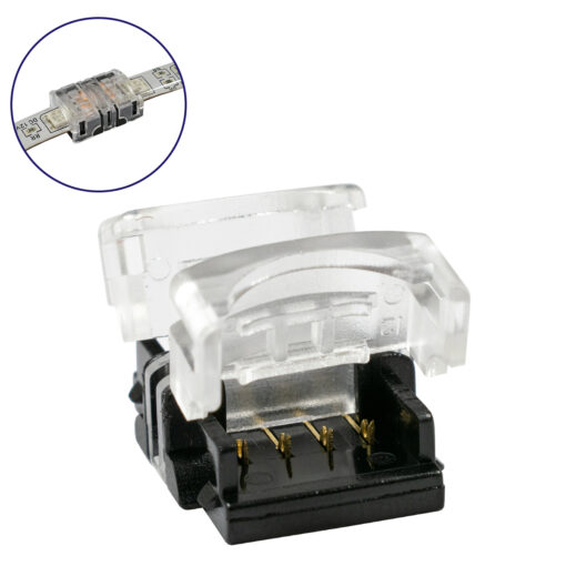 GloboStar® GloboStar® 70723 Αδιάβροχος Ταχυσύνδεσμος Ένωσης IP65 - Strip To Strip Connector για Ένωση 2 x RGB Αδιάβροχες Ταινίες LED Πλάτους 10mm