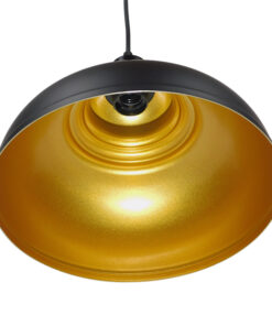 Alternative view of GLOBOSTAR® ANDY 01000 Μοντέρνο Κρεμαστό Φωτιστικό Οροφής με Ντουί 1 x E27 AC 220-240V IP20 - Μαύρο & Χρυσό - Μ35 x Π35 x Υ28cm