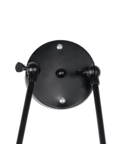 GloboStar® CROWN 01002 Vintage Επιτοίχιο Φωτιστικό Απλίκα Δίφωτο 2 x E27 IP20 Μαύρο Μέταλλο με Μπεζ Σχοινί - Μ41 x Π24 x Υ40cm 12 01002 7