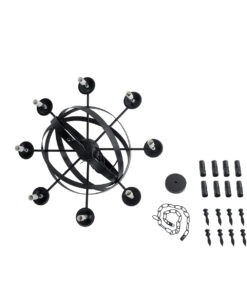 GLOBOSTAR® ESTELLE 01003 Vintage Κρεμαστό Φωτιστικό Οροφής με Ντουί 8 x E14 AC 220-240V IP20 - Μαύρο - Μ65 x Π65 x Y50cm 22 01003 13