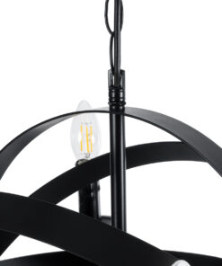 GLOBOSTAR® ESTELLE 01003 Vintage Κρεμαστό Φωτιστικό Οροφής με Ντουί 8 x E14 AC 220-240V IP20 - Μαύρο - Μ65 x Π65 x Y50cm 18 01003 8