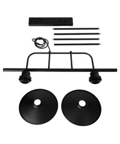 GLOBOSTAR® REGAL 01007 Vintage Φωτιστικό Οροφής με Ντουί 2 x E27 AC 220-240V IP20 - Μαύρο - Μ67 x Π26 x Υ85cm 22 01007 12