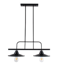 GLOBOSTAR® REGAL 01007 Vintage Φωτιστικό Οροφής με Ντουί 2 x E27 AC 220-240V IP20 - Μαύρο - Μ67 x Π26 x Υ85cm 14 01007 4