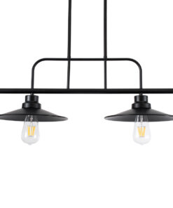 GLOBOSTAR® REGAL 01007 Vintage Φωτιστικό Οροφής με Ντουί 2 x E27 AC 220-240V IP20 - Μαύρο - Μ67 x Π26 x Υ85cm 18 01007 8