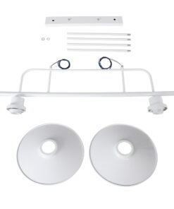 GloboStar® REGAL 01008 Vintage Φωτιστικό Οροφής Ράγα Δίφωτο 2 x E27 IP20 Λευκό Μέταλλο - Μ80 x Π26 x Υ82cm 22 01008 12