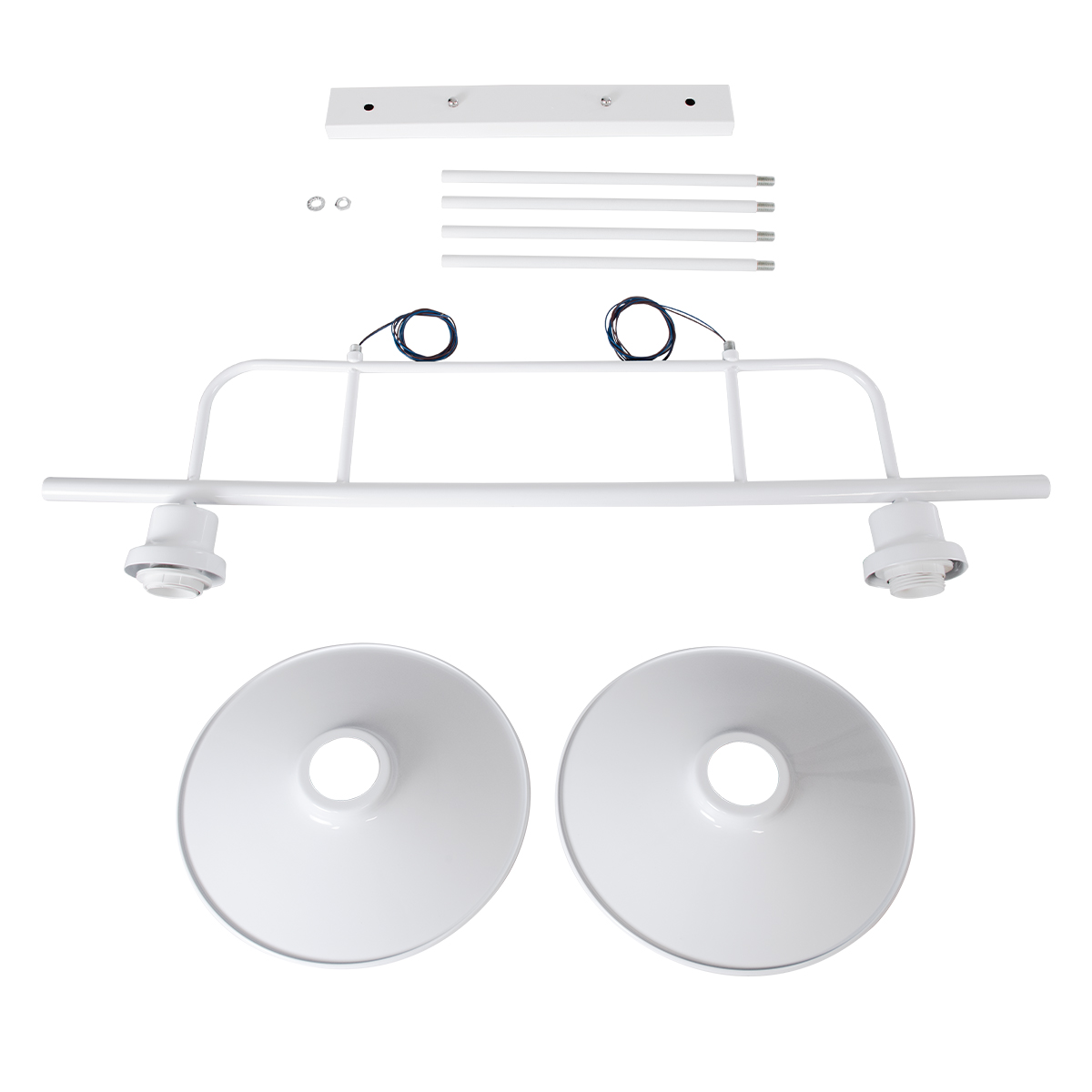 GloboStar® REGAL 01008 Vintage Φωτιστικό Οροφής Ράγα Δίφωτο 2 x E27 IP20 Λευκό Μέταλλο - Μ80 x Π26 x Υ82cm 12 GloboStar® REGAL 01008 Vintage Φωτιστικό Οροφής Ράγα Δίφωτο 2 x E27 IP20 Λευκό Μέταλλο - Μ80 x Π26 x Υ82cm - Image 11