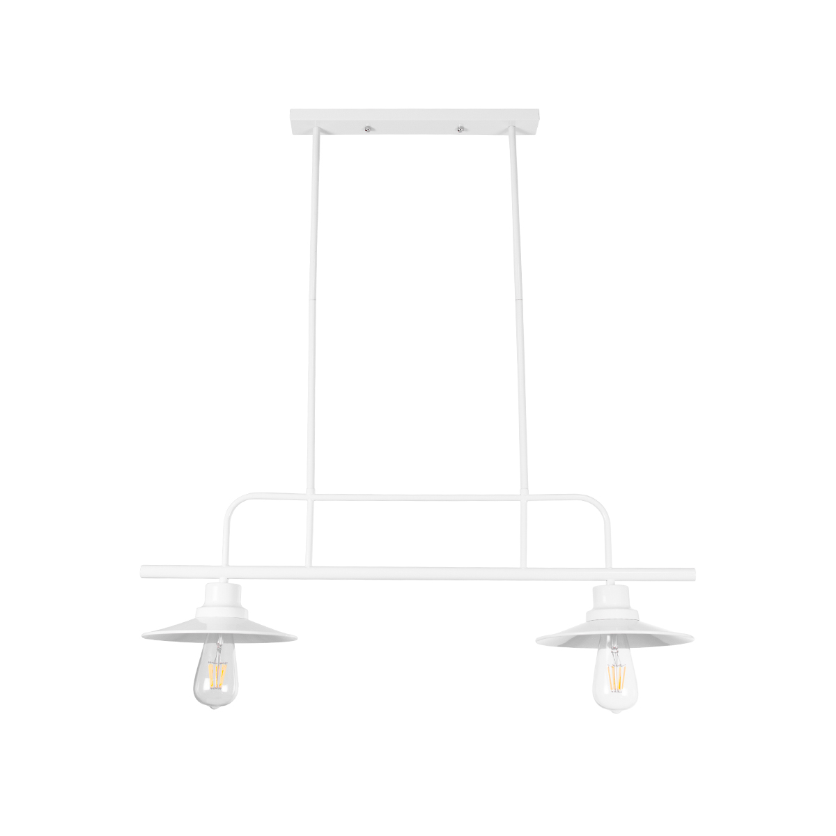 GloboStar® REGAL 01008 Vintage Φωτιστικό Οροφής Ράγα Δίφωτο 2 x E27 IP20 Λευκό Μέταλλο - Μ80 x Π26 x Υ82cm 2 GloboStar® GloboStar® REGAL 01008 Vintage Φωτιστικό Οροφής Ράγα Δίφωτο 2 x E27 IP20 Λευκό Μέταλλο - Μ80 x Π26 x Υ82cm