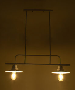 GloboStar® REGAL 01008 Vintage Φωτιστικό Οροφής Ράγα Δίφωτο 2 x E27 IP20 Λευκό Μέταλλο - Μ80 x Π26 x Υ82cm 13 01008 3