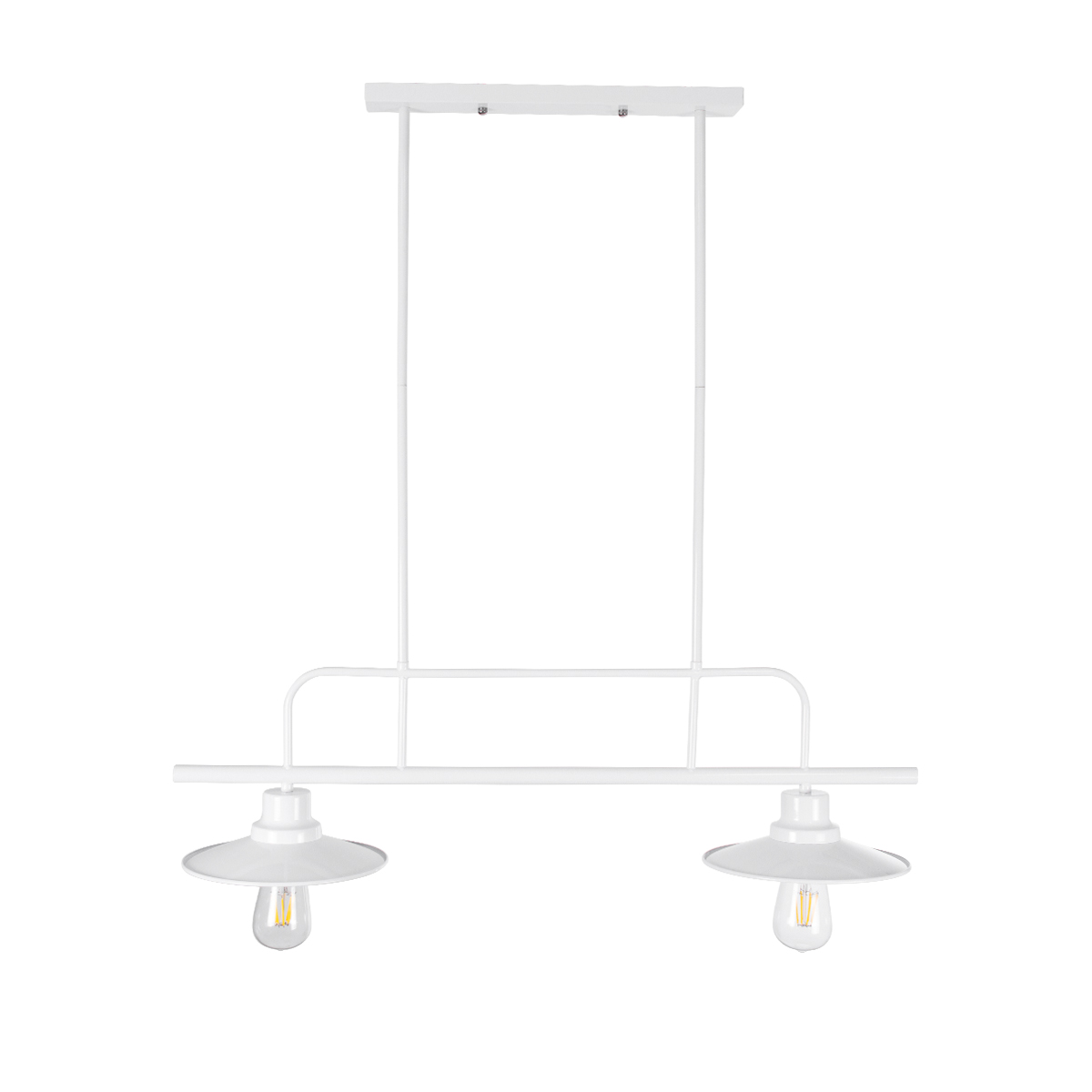 GloboStar® REGAL 01008 Vintage Φωτιστικό Οροφής Ράγα Δίφωτο 2 x E27 IP20 Λευκό Μέταλλο - Μ80 x Π26 x Υ82cm 5 GloboStar® REGAL 01008 Vintage Φωτιστικό Οροφής Ράγα Δίφωτο 2 x E27 IP20 Λευκό Μέταλλο - Μ80 x Π26 x Υ82cm - Image 4