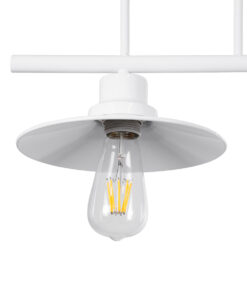 GloboStar® REGAL 01008 Vintage Φωτιστικό Οροφής Ράγα Δίφωτο 2 x E27 IP20 Λευκό Μέταλλο - Μ80 x Π26 x Υ82cm 19 01008 9