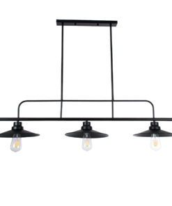 GloboStar® GLOBOSTAR® REGAL 01009 Vintage Φωτιστικό Οροφής με Ντουί 3 x E27 AC 220-240V IP20 - Μαύρο - Μ110 x Π26 x Υ75cm