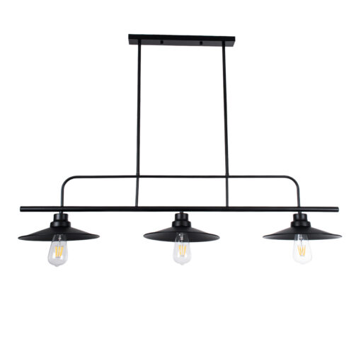 GloboStar® GLOBOSTAR® REGAL 01009 Vintage Φωτιστικό Οροφής με Ντουί 3 x E27 AC 220-240V IP20 - Μαύρο - Μ110 x Π26 x Υ75cm
