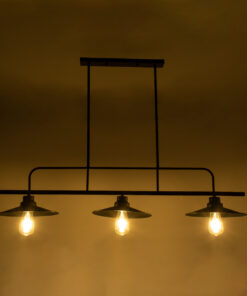 GLOBOSTAR® REGAL 01009 Vintage Φωτιστικό Οροφής με Ντουί 3 x E27 AC 220-240V IP20 - Μαύρο - Μ110 x Π26 x Υ75cm 13 01009 3