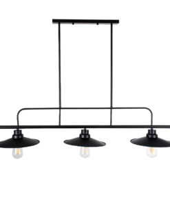 GLOBOSTAR® REGAL 01009 Vintage Φωτιστικό Οροφής με Ντουί 3 x E27 AC 220-240V IP20 - Μαύρο - Μ110 x Π26 x Υ75cm 15 01009 5