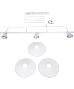 GloboStar® REGAL 01010 Vintage Φωτιστικό Οροφής Ράγα Τρίφωτο 3 x E27 IP20 Λευκό Μέταλλο - Μ110 x Π26 x Υ75cm 22 01010 12