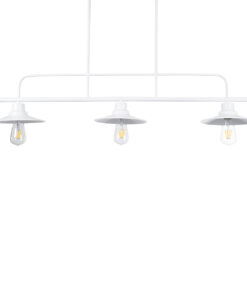 GloboStar® REGAL 01010 Vintage Φωτιστικό Οροφής Ράγα Τρίφωτο 3 x E27 IP20 Λευκό Μέταλλο - Μ110 x Π26 x Υ75cm 17 01010 7