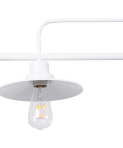 GloboStar® REGAL 01010 Vintage Φωτιστικό Οροφής Ράγα Τρίφωτο 3 x E27 IP20 Λευκό Μέταλλο - Μ110 x Π26 x Υ75cm 19 01010 9