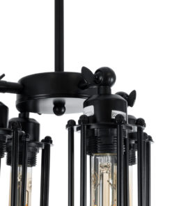 GLOBOSTAR® TUBING 01013 Vintage Κρεμαστό Φωτιστικό Οροφής με Ντουί 4 x E27 AC 220-240V IP20 - Μαύρο - Μ27 x Π27 x Y47cm 17 01013 8
