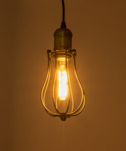 Alternative view of GLOBOSTAR® CAMBER 01016 Vintage Κρεμαστό Φωτιστικό Οροφής με Ντουί 1 x E27 AC 220-240V IP20 - Μαύρο & Χρυσό - Μ12 x Π12 x Υ18cm