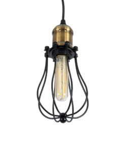 GLOBOSTAR® CAMBER 01016 Vintage Κρεμαστό Φωτιστικό Οροφής με Ντουί 1 x E27 AC 220-240V IP20 - Μαύρο & Χρυσό - Μ12 x Π12 x Υ18cm 15 01016 6