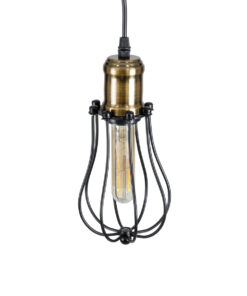 GLOBOSTAR® CAMBER 01016 Vintage Κρεμαστό Φωτιστικό Οροφής με Ντουί 1 x E27 AC 220-240V IP20 - Μαύρο & Χρυσό - Μ12 x Π12 x Υ18cm 16 01016 7