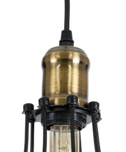 GLOBOSTAR® CAMBER 01016 Vintage Κρεμαστό Φωτιστικό Οροφής με Ντουί 1 x E27 AC 220-240V IP20 - Μαύρο & Χρυσό - Μ12 x Π12 x Υ18cm 17 01016 8