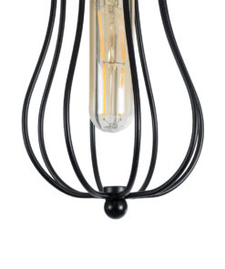 GLOBOSTAR® CAMBER 01016 Vintage Κρεμαστό Φωτιστικό Οροφής με Ντουί 1 x E27 AC 220-240V IP20 - Μαύρο & Χρυσό - Μ12 x Π12 x Υ18cm 18 01016 9