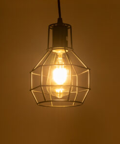 Alternative view of GLOBOSTAR® CAGE 01017 Vintage Κρεμαστό Φωτιστικό Οροφής με Ντουί 3 x E27 AC 220-240V IP20 - Μαύρο - Μ15 x Π15 x Υ20cm