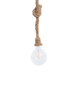 GloboStar® GLOBOSTAR® ROPE 01018 Boho Κρεμαστό Φωτιστικό Οροφής με Ντουί 1 x E27 AC 220-240V IP20 - Μπεζ - Μ3.5 x Π3.5 x Υ200cm