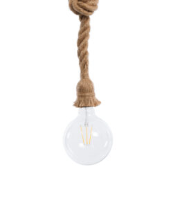 GLOBOSTAR® ROPE 01018 Boho Κρεμαστό Φωτιστικό Οροφής με Ντουί 1 x E27 AC 220-240V IP20 - Μπεζ - Μ3.5 x Π3.5 x Υ200cm 11 01018 5