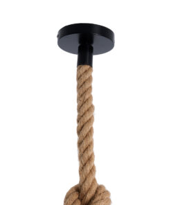 GLOBOSTAR® ROPE 01018 Boho Κρεμαστό Φωτιστικό Οροφής με Ντουί 1 x E27 AC 220-240V IP20 - Μπεζ - Μ3.5 x Π3.5 x Υ200cm 13 01018 7