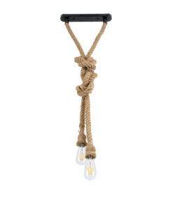 GLOBOSTAR® ROPE 01019 Boho Κρεμαστό Φωτιστικό Οροφής με Ντουί 2 x E27 AC 220-240V IP20 - Μπεζ - Μ38 x Π3.5 x Υ200cm 12 01019 5