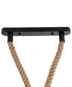 GLOBOSTAR® ROPE 01019 Boho Κρεμαστό Φωτιστικό Οροφής με Ντουί 2 x E27 AC 220-240V IP20 - Μπεζ - Μ38 x Π3.5 x Υ200cm 13 01019 6