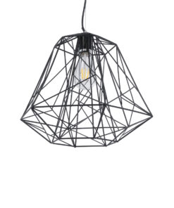 GloboStar® GLOBOSTAR® GRID 01022 Vintage Κρεμαστό Φωτιστικό Οροφής με Ντουί 1 x E27 AC 220-240V IP20 - Μαύρο - Μ40 x Π40 x Υ33cm