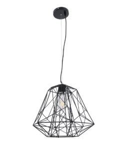 GLOBOSTAR® GRID 01022 Vintage Κρεμαστό Φωτιστικό Οροφής με Ντουί 1 x E27 AC 220-240V IP20 - Μαύρο - Μ40 x Π40 x Υ33cm 13 01022 4