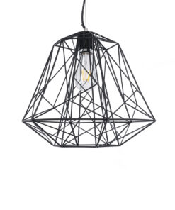 GLOBOSTAR® GRID 01022 Vintage Κρεμαστό Φωτιστικό Οροφής με Ντουί 1 x E27 AC 220-240V IP20 - Μαύρο - Μ40 x Π40 x Υ33cm 14 01022 5