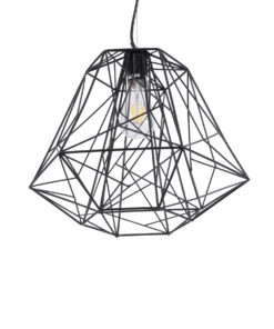 GLOBOSTAR® GRID 01022 Vintage Κρεμαστό Φωτιστικό Οροφής με Ντουί 1 x E27 AC 220-240V IP20 - Μαύρο - Μ40 x Π40 x Υ33cm 15 01022 6