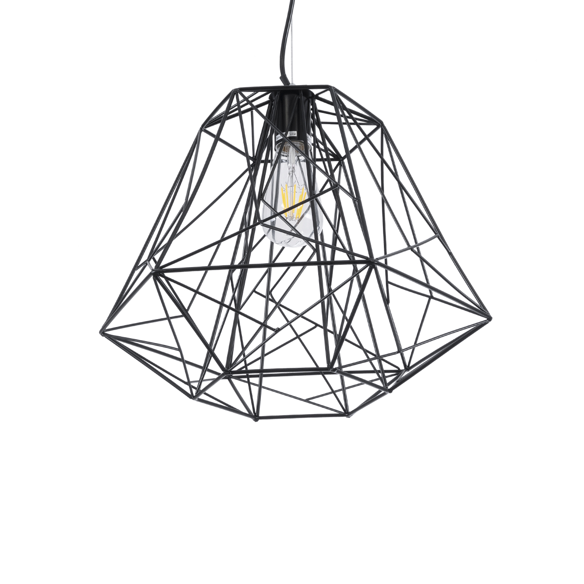 GLOBOSTAR® GRID 01022 Vintage Κρεμαστό Φωτιστικό Οροφής με Ντουί 1 x E27 AC 220-240V IP20 - Μαύρο - Μ40 x Π40 x Υ33cm 6 GLOBOSTAR® GRID 01022 Vintage Κρεμαστό Φωτιστικό Οροφής με Ντουί 1 x E27 AC 220-240V IP20 - Μαύρο - Μ40 x Π40 x Υ33cm - Image 5