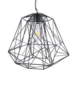 GLOBOSTAR® GRID 01022 Vintage Κρεμαστό Φωτιστικό Οροφής με Ντουί 1 x E27 AC 220-240V IP20 - Μαύρο - Μ40 x Π40 x Υ33cm 16 01022 7