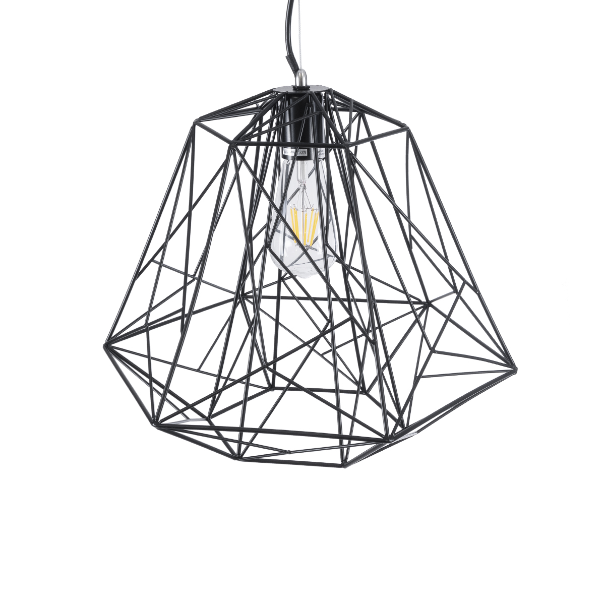 GLOBOSTAR® GRID 01022 Vintage Κρεμαστό Φωτιστικό Οροφής με Ντουί 1 x E27 AC 220-240V IP20 - Μαύρο - Μ40 x Π40 x Υ33cm 7 GLOBOSTAR® GRID 01022 Vintage Κρεμαστό Φωτιστικό Οροφής με Ντουί 1 x E27 AC 220-240V IP20 - Μαύρο - Μ40 x Π40 x Υ33cm - Image 6