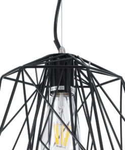 GLOBOSTAR® GRID 01022 Vintage Κρεμαστό Φωτιστικό Οροφής με Ντουί 1 x E27 AC 220-240V IP20 - Μαύρο - Μ40 x Π40 x Υ33cm 17 01022 8