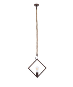 GLOBOSTAR® ALCO 01023 Vintage Κρεμαστό Φωτιστικό Οροφής με Ντουί 1 x E27 AC 220-240V IP20 - Χάλκινο & Μπεζ - Μ35 x Π3 x Υ35cm 13 01023 4