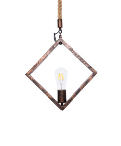 GLOBOSTAR® ALCO 01023 Vintage Κρεμαστό Φωτιστικό Οροφής με Ντουί 1 x E27 AC 220-240V IP20 - Χάλκινο & Μπεζ - Μ35 x Π3 x Υ35cm 15 01023 6