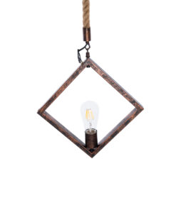 GLOBOSTAR® ALCO 01023 Vintage Κρεμαστό Φωτιστικό Οροφής με Ντουί 1 x E27 AC 220-240V IP20 - Χάλκινο & Μπεζ - Μ35 x Π3 x Υ35cm 16 01023 7