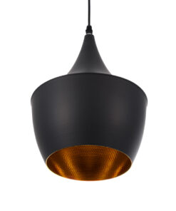 GLOBOSTAR® SHANGHAI 01025-A Μοντέρνο Κρεμαστό Φωτιστικό Οροφής με Ντουί 1 x E27 AC 220-240V IP20 - Μαύρο & Χρυσό - Μ24 x Π24 x Υ30cm 16 01025 a 5